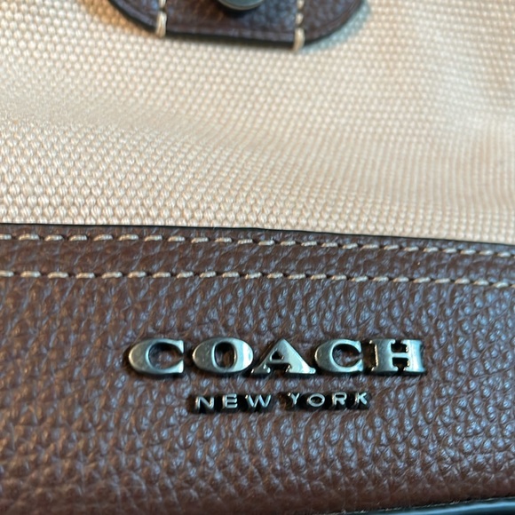 COACH Hudson Gender Neutral Canvas and Pebble Leather Small Front/Back Pack - Picture 11 of 16